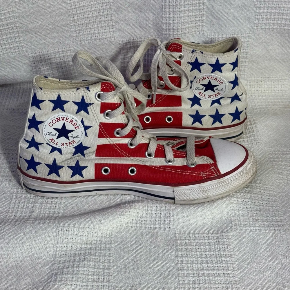 Converse All-Star Chuck Taylor USA High Top Red White‎ Blue Size 3 Boys Junior